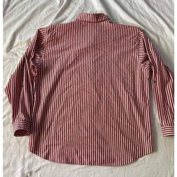 Koret City Blues Red & White Striped Floral Button-Up Shirt L - Picture 13 of 13